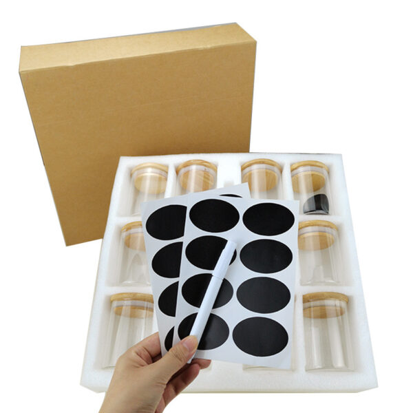 12-PIECE BAMBOO LID GLASS JARS