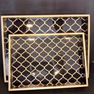 WOODEN TRAY SET (2PCS)