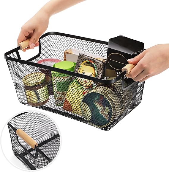 3 PIECE MESH  BASKET WITH BAMBOO HANDLE - Image 4