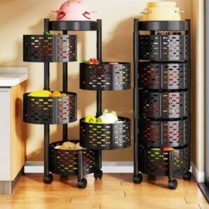 5 LAYER ROTATING PERFORATED VEGETABLE BASKET