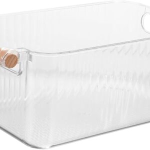 ACRYLIC ORGANIZER WITH BAMBOO HANDLE