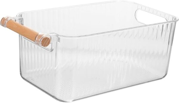 ACRYLIC ORGANIZER WITH BAMBOO HANDLE