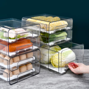 DOUBLE LAYER+DRAIN BOARD FRIDGE ORGANIZER