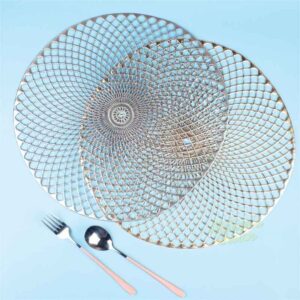 ROUND PLACEMAT DIAMOND GOLD (SET OF 6)
