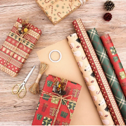CHRISTMAS KRAFT WRAPPING SET