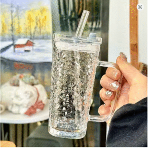 250ML SQUARE GLASS CUP WITH LID