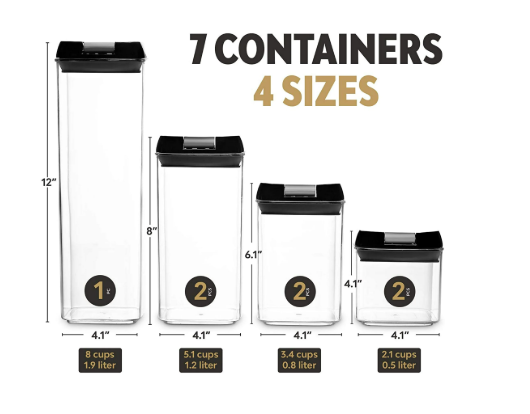 7-PIECE ACRYLIC AIRTIGHT STORAGE - Image 3