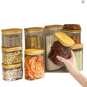 ACRYLIC BAMBOO LID STORAGE JAR