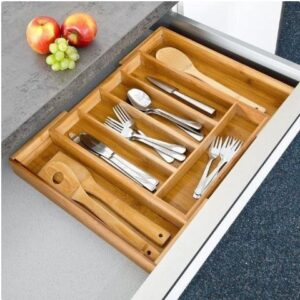 EXPANDABLE WOODEN CUTLERY ORGANIZER