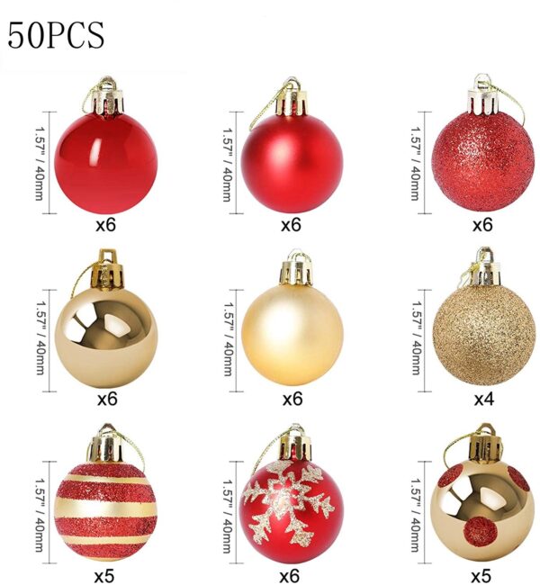 4CM 50PCS CHRISTMAS BALLS - Image 2
