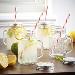 TRANSPARENT MASON JAR WITH STRAW