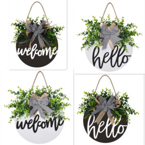 DOOR HANGING WELCOME DECOR (BLACK)
