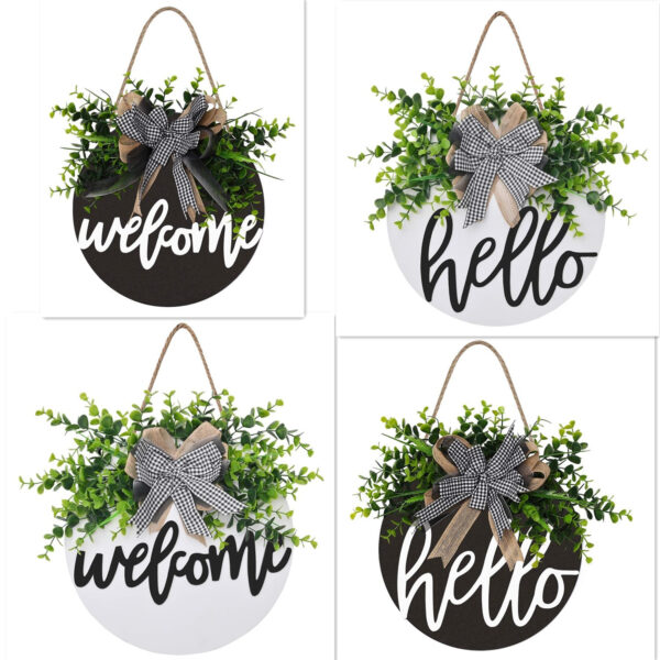 DOOR HANGING WELCOME DECOR (BLACK)