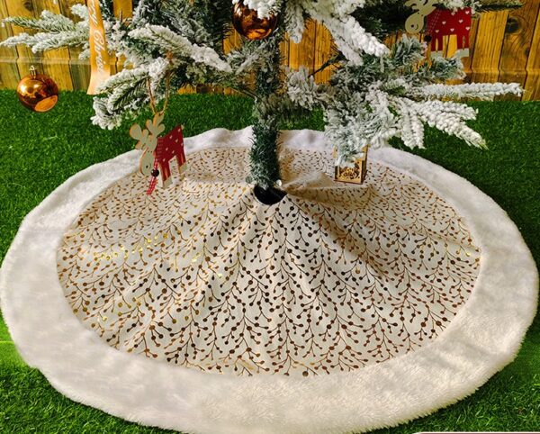 90CM WHITE CHRISTMAS TREE SKIRT - Image 3