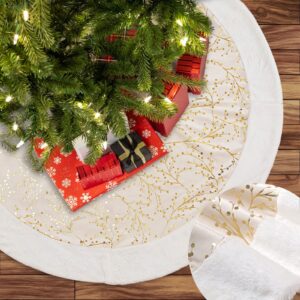 120CM WHITE CHRISTMAS TREE SKIRT