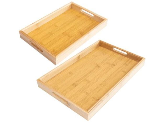WOODEN TRAY SET (2PCS)