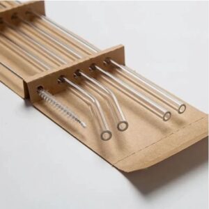 GLASS STRAW SET OF 4