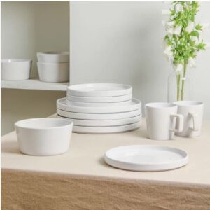 16PCS STONEWARE DINNER SET(WHITE)