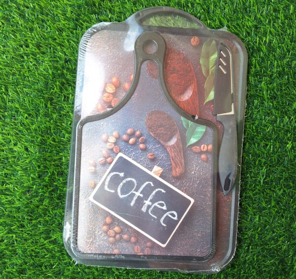 PLASTIC CHOPPING BOARD WITH KNIFE