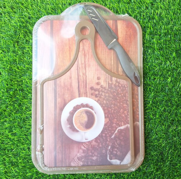 PLASTIC CHOPPING BOARD WITH KNIFE - Image 2