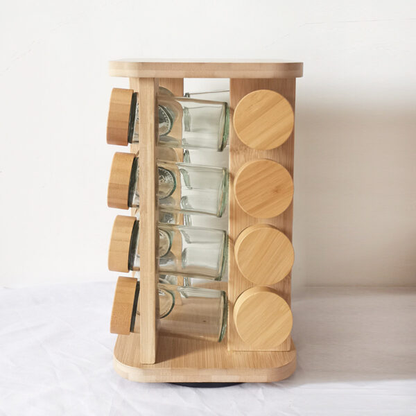 ROTATING STAND WITH BAMBOO LID SPICE JARS - Image 5