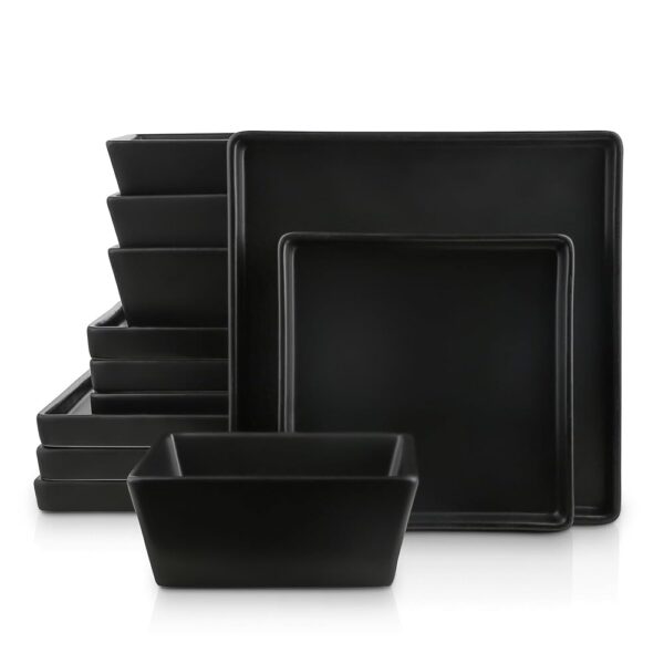 16PCS STONEWARE DINNER PLATE SET - Image 6
