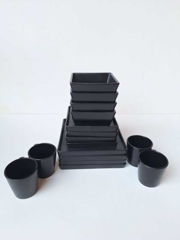 16PCS STONEWARE DINNER PLATE SET - Image 4