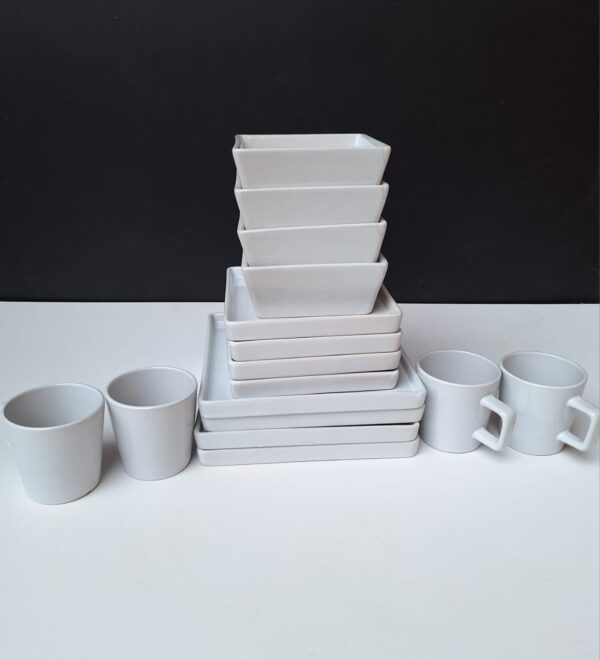 16PCS STONEWARE DINNER PLATE SET - Image 5