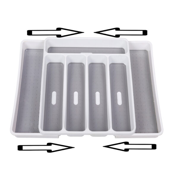 EXPANDABLE PLASTIC CUTLERY ORGANIZER (BUMPY GRID) - Image 2