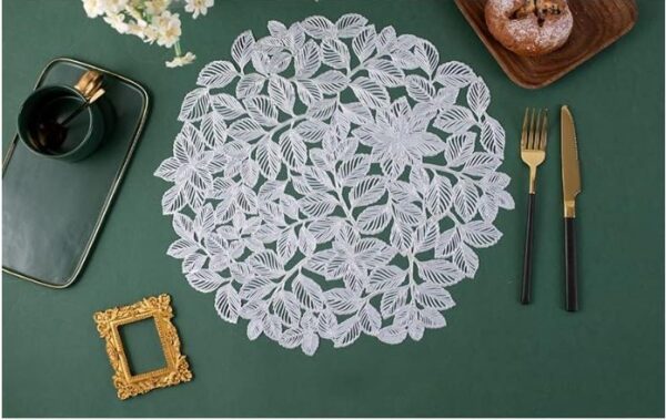 ROUND PLACEMAT PETAL SILVER