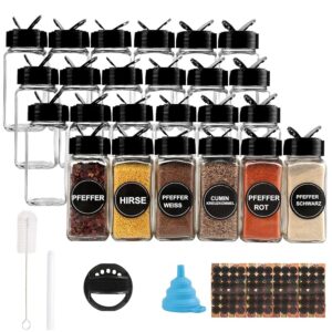 120ML SPICE JAR SET BLACK  BUTTERFLY LID