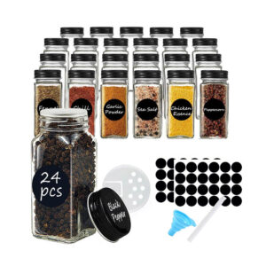 120ML 6 PIECE SPICE JAR SET (BLACK  BUTTERFLY LID)
