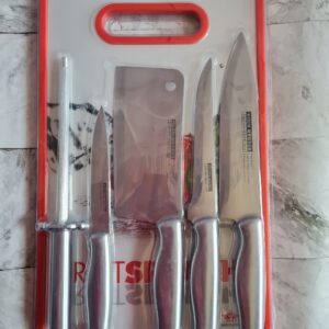 CHOPPING BOARD WITH STAINLESS STEEL KNIFE SET