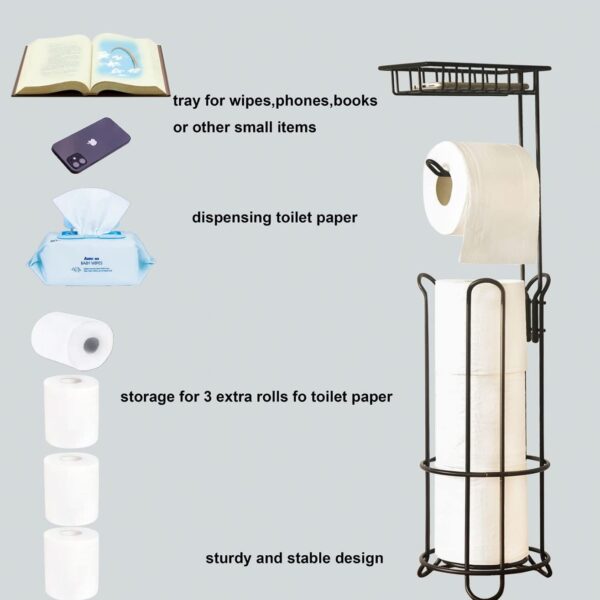 BINCA BATHROOM TISSUE HOLDER (BLACK) - Image 3