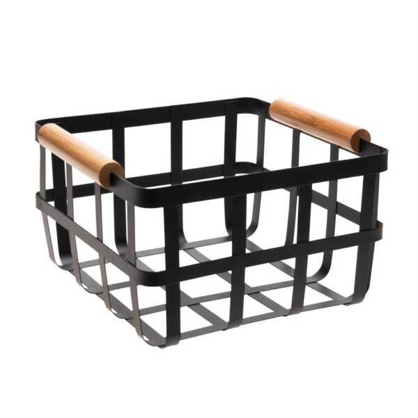 METAL STORAGE BASKET WITH WOODEN HANDLE - Image 5