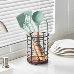 CUTLERY HOLDER WITH BAMBOO BASE