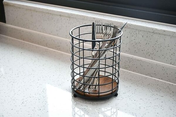 CUTLERY HOLDER WITH BAMBOO BASE - Image 2