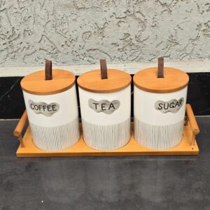 CANISTER SET WITH BAMBOO LID