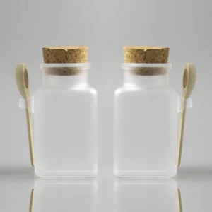 PLASTIC POTION SPICE JAR BOTTLE WITH SPOON