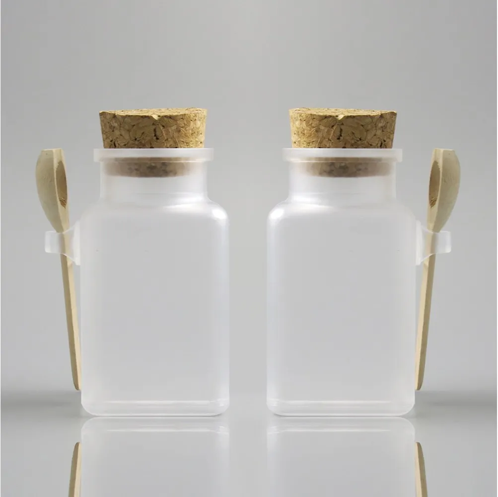 PLASTIC POTION SPICE JAR BOTTLE WITH SPOON