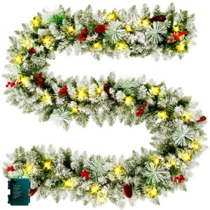 FLOCKED CHRISTMAS GARLANDS (270CM)