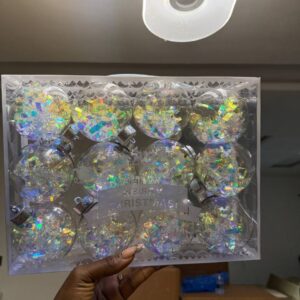 TRANSPARENT 8CM LASER CHRISTMAS BALLS