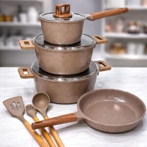 4PCS MGC DIE CASTING ALUMINIUM CERAMIC COOKWARE SET