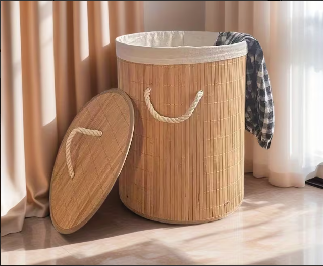 COLLAPSIBLE BAMBOO LAUNDRY BASKET - Image 2