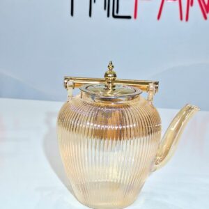 1.2L GLASS ROSE GOLD STRIPE STELLA TEAPOT
